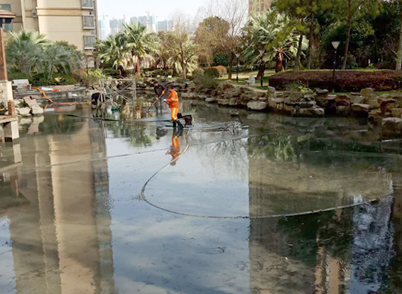 万载景观池淤泥清理